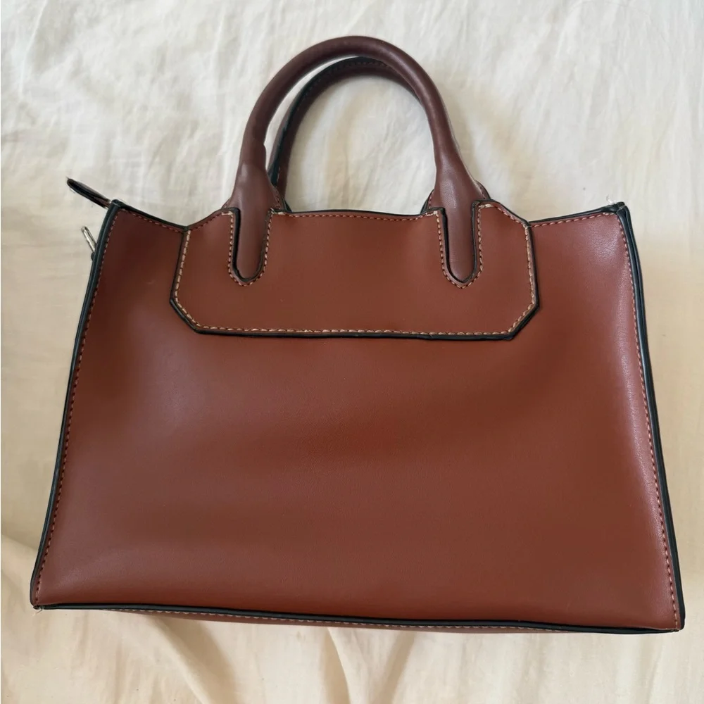London Fog Chestnut Brown Structured Satchel